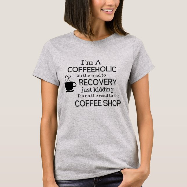 T-shirt Chemise drôle de café (Devant)