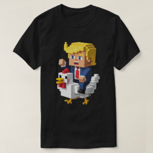 T-shirt Chemise drôle de jockey de poulet Trump - Politiqu