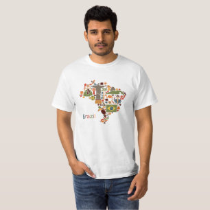 T-shirt Chemise drôle de symboles nationaux du Brésil