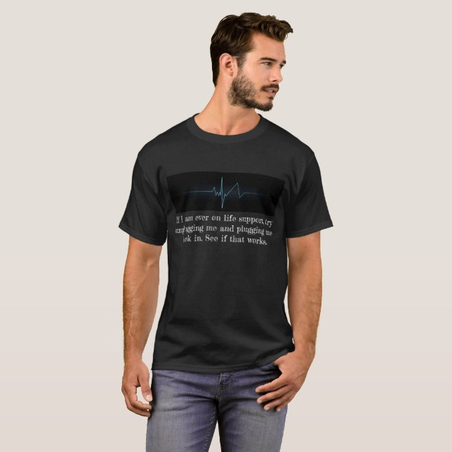 T-shirt Chemise drôle d'ordinateur (Devant entier)