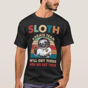 T-shirt Chemise drôle équipe de karaté de paresseux rétro