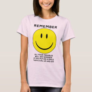 T-shirt Chemise drôle visage heureux se recroqueviller et