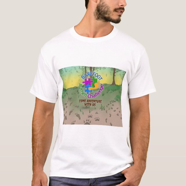 T-shirt Chemise du Défi de l'autisme pour pieds nus 2025 (Devant)