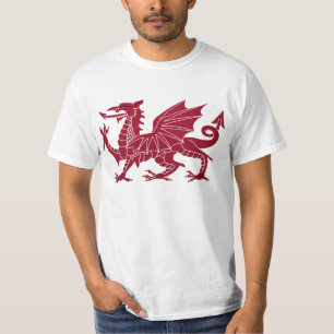 T-shirt Chemise du dragon Y Ddraig Goch de Gallois