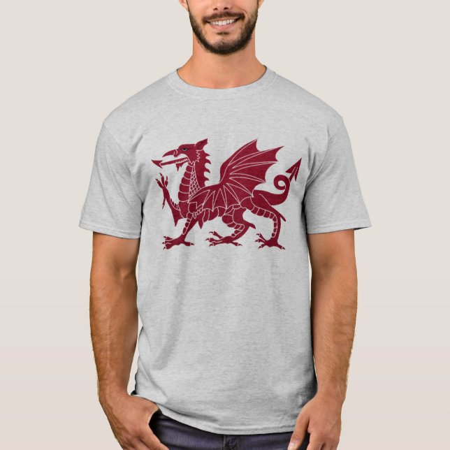 T-shirt Chemise du dragon Y Ddraig Goch de Gallois (Devant)