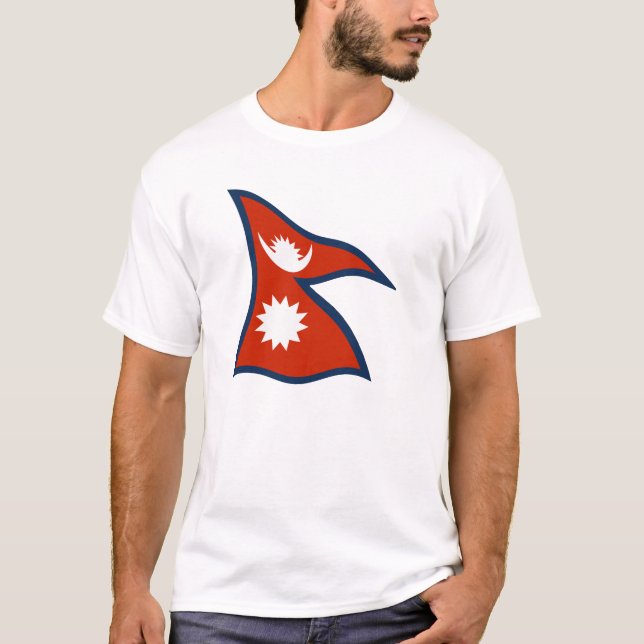 T-shirt Chemise du drapeau du Népal (Devant)