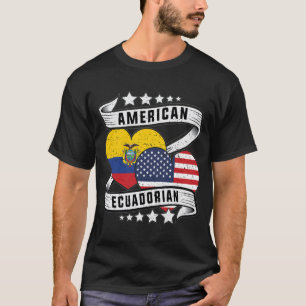 T-shirt Chemise du drapeau équatorien américain Moitié équ