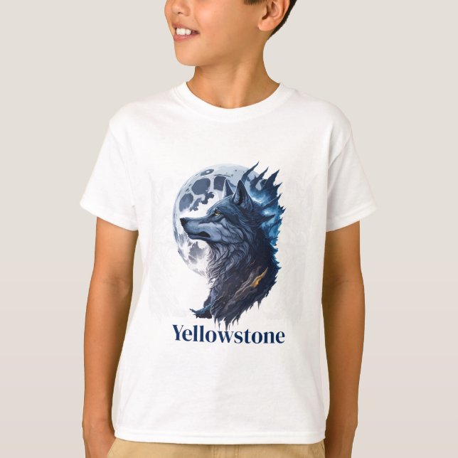 T-shirt Chemise du garçon Loup de Yellowstone (Devant)