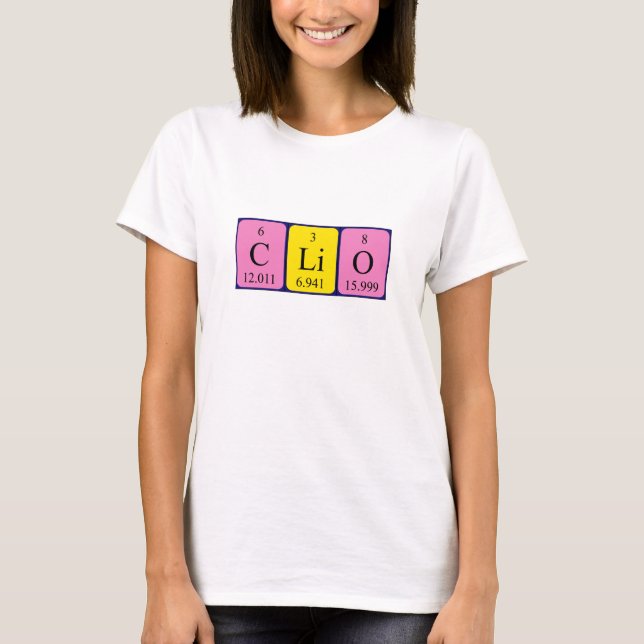 T-shirt Chemise du nom périodique de la table clio (Devant)