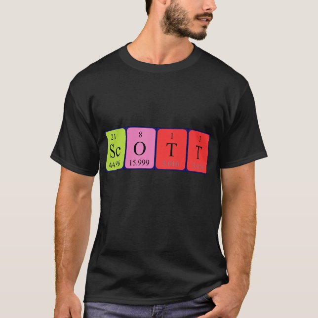 T-shirt Chemise du nom périodique de la table Scott (Devant)