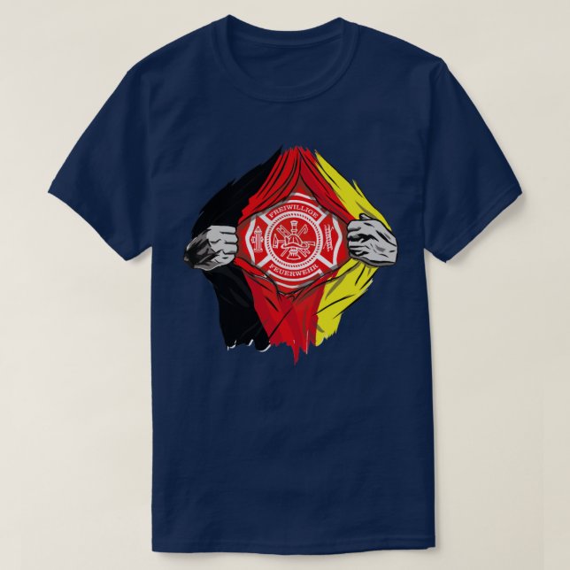 T-shirt Chemise du pompier volontaire allemand (Design devant)