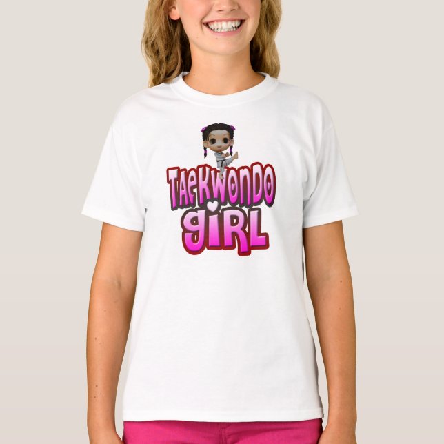 T-shirt Chemise du Taekwondo de filles (Devant)