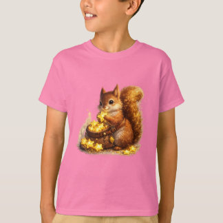T-shirt Chemise Écureuil Collectionneur d'Étoiles Dorées |