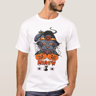 T-shirt Chemise éffrayante Atomic Witch Chat Halloween
