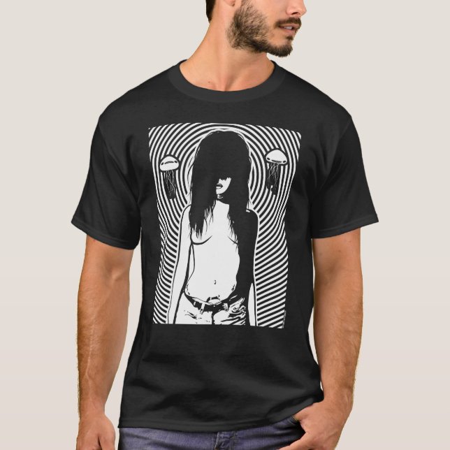 T-shirt Chemise effrayante de chercheuse de fille (Devant)