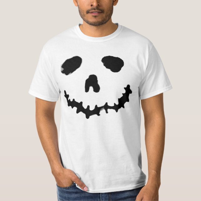 T-shirt Chemise éffrayante Jack-o-lanterne Fantôme face (Devant)