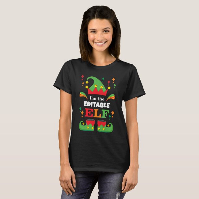 T-shirt Chemise Elf Personnalisée : Cadeau de Noël Personn (Devant entier)