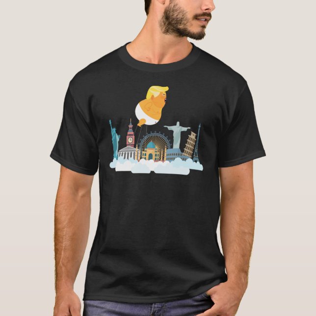 T-shirt Chemise en ballons Trump flottant autour du monde (Devant)