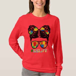 T-shirt Chemise en brique Empreinte de léopard Messy Bun