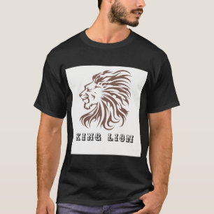 T-shirt Chemise en coton noir avec tête de lion