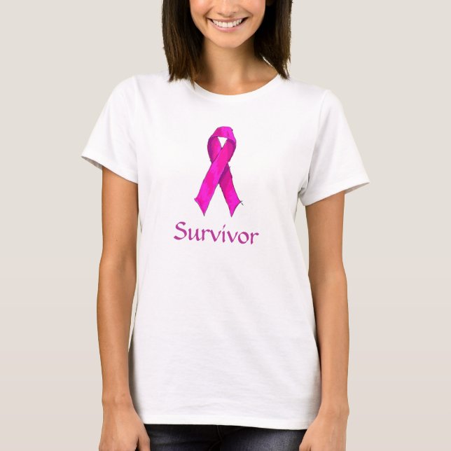 T-shirt Chemise en ruban brillante pour le cancer de la su (Devant)