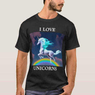 T-shirt Chemise en T Unicorne couleur mignonne pour adulte