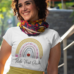 T-shirt Chemise enseignant en 3e année Rainbow | Retour à 