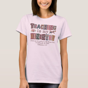 T-shirt Chemise Enseigner Est Mon Ministère, Professeur Fi