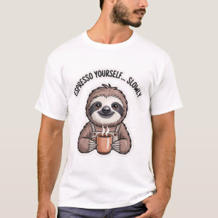 T-shirt Chemise Espresso Vous Même Lentement Sloth Drôle