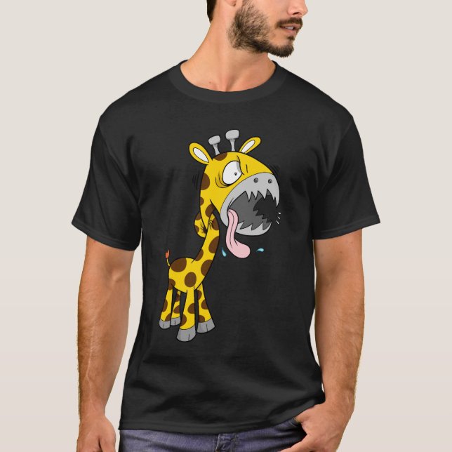 T-shirt Chemise fâchée aliénée folle folle de girafe (Devant)
