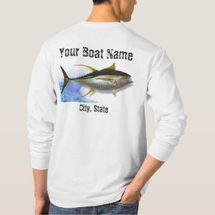 T-shirt Chemise faite sur commande de pêche de nom de