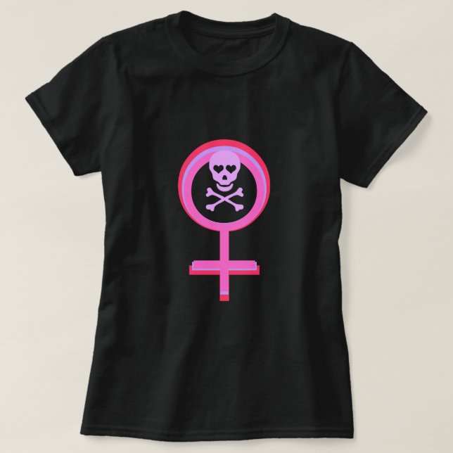 T-shirt Chemise femelle de goth de symbole (Design devant)