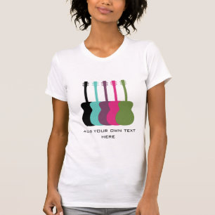 T-shirt Chemise femme Guitares aux couleurs vives
