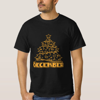 T-shirt Chemise festive de Noël "Décembre" à motif d'arbre