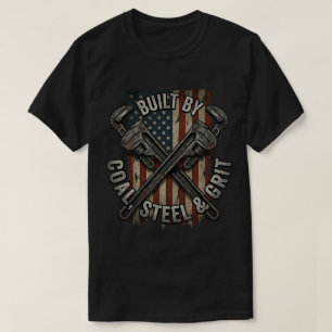 T-shirt Chemise Fête du Travail Clé à Tuyau Charbon Acier 