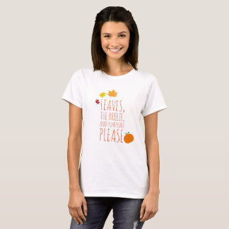 T-shirt Chemise feuille, brise et citrouille