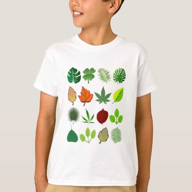 T-shirt Chemise feuille de l'arbre décidue, Feuille d'auto (Devant)