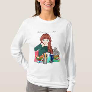 T-shirt Chemise fille et lapin