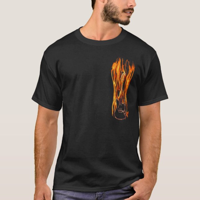 T-shirt Chemise flamboyante de guitare (Devant)