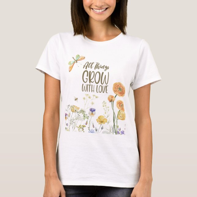 T-shirt Chemise fleur sauvage "Love Grows Floral Tee" (Devant)