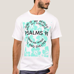 T-shirt Chemise fleurie psaume 91 menthe