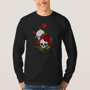 T-shirt Chemise florale de douille de Skulls Dia de los