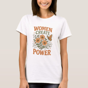 T-shirt Chemise florale papillon féministe Les femmes crée