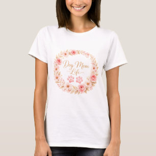 T-shirt Chemise florale personnalisée pour maman de chien