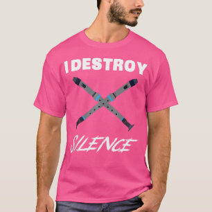 T-shirt Chemise Flute Drôle - Je Détruis Silence Nouvel An