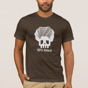 T-shirt Chemise foncée naturelle du crâne 100% d'Afro
