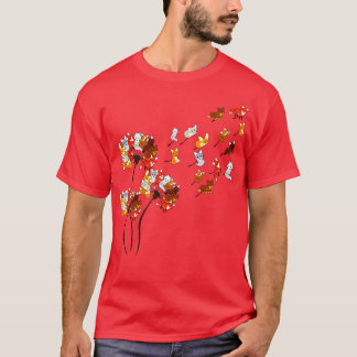 T-shirt Chemise Fox Dandelion Foxes Lover