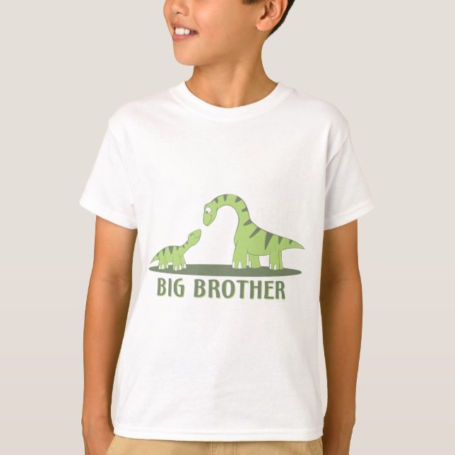 T-shirt Chemise fraîche de frère - thème de dinosaure (Devant)