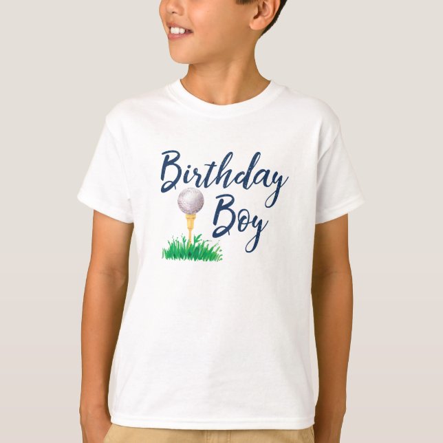 T-shirt Chemise-garçon d'anniversaire de golf (Devant)