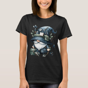 T-shirt Chemise Gone Fishing Gnome